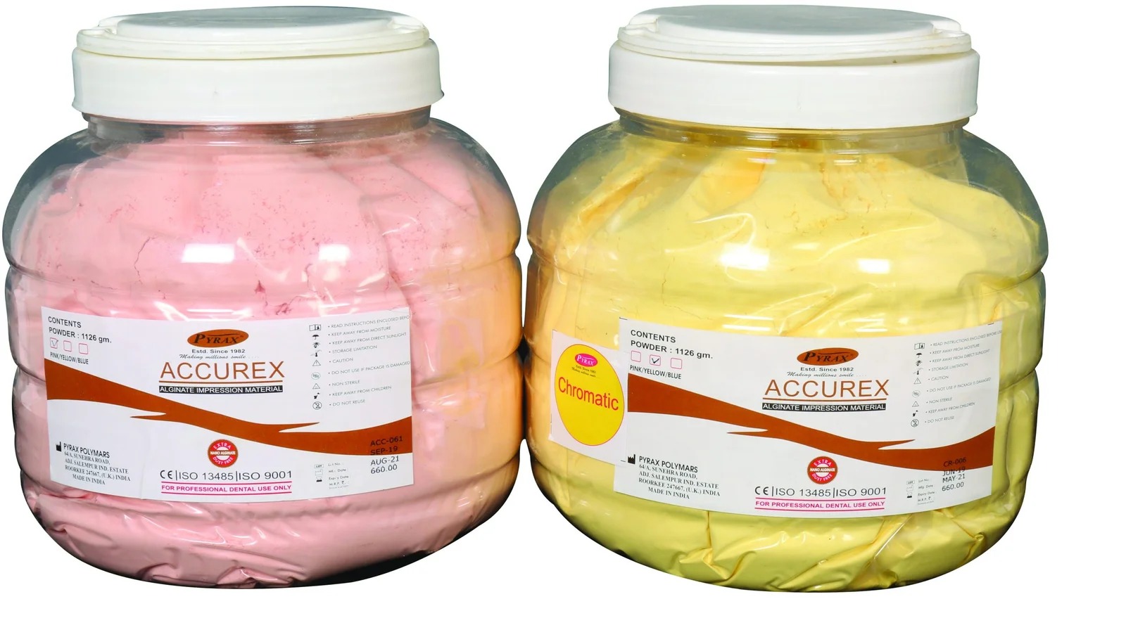 PYRAX Alginate Impression Material :Chromatic - (Mint Flavour) 226gms